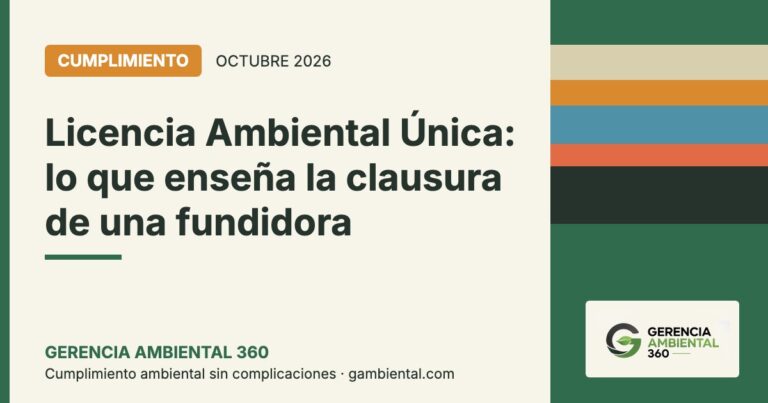 Licencia Ambiental Única: lo que enseña la clausura de una fundidora — Gerencia Ambiental 360