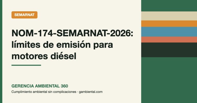 Portada: NOM-174-SEMARNAT-2026, límites de emisión para motores diésel