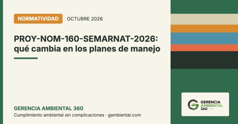 PROY-NOM-160-SEMARNAT-2026: qué cambia en los planes de manejo — Gerencia Ambiental 360
